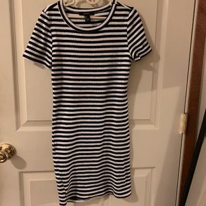 Forever 21 fitted ribbed striped dress